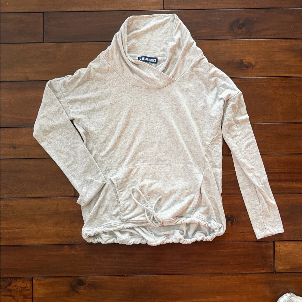 Cowl Neck Sweater - ink love and peace